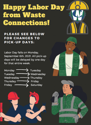 Waste Connections Labor Day Schedule