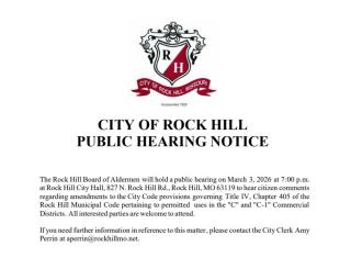 Public Hearing - 03/03/2026 7:00 p.m.
