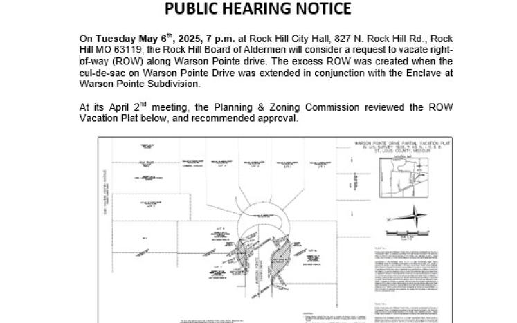 Public Hearing for Right of Way