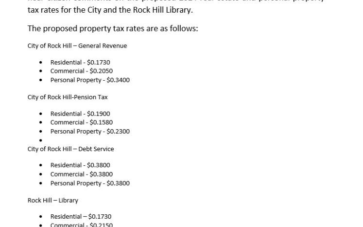Tax Rate Public Hearing